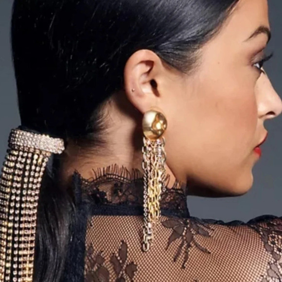 Anthropologie Chain Link Drop Earrings - Picture 1 of 4